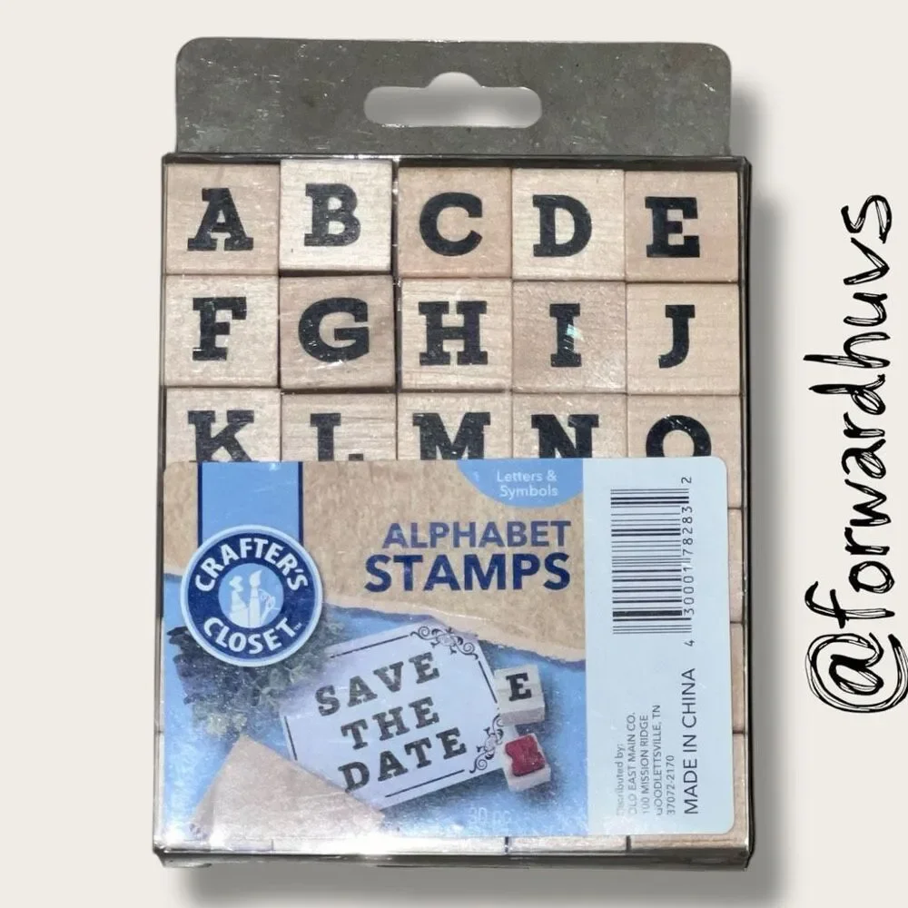 Crafter’s Closet Alphabet Stamp Set – 3/4” Wood Blocks – 30 Pieces